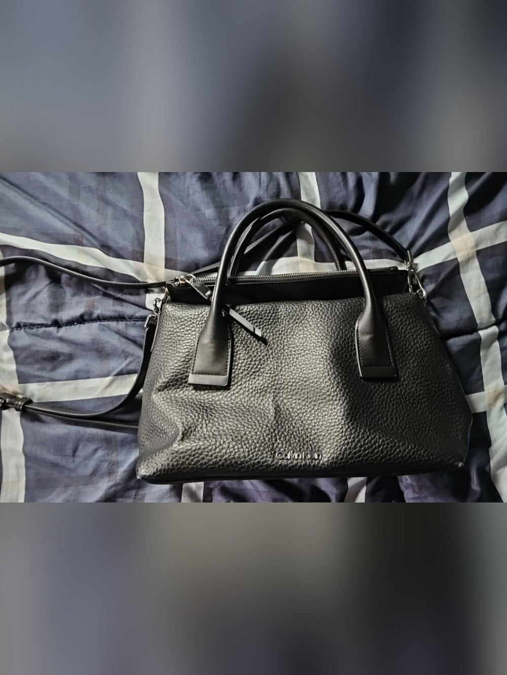 Calvin Klein Black Pebbled Leather Women's Satchel